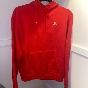 Red champion hoodie